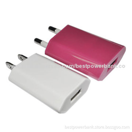 Colorful 5V EU AU Plugs USB Wall Chargers for Smartphones/Tablet PCs, 66 x 35 x 14.5mm Size